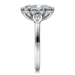 Outlet Gabriel & Co. Ebony - 14K White Gold Marquise Shape Three Stone Diamond Engagement Ring