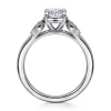 Discount Gabriel & Co. Ebony - 14K White Gold Oval Three Stone Diamond Engagement Ring