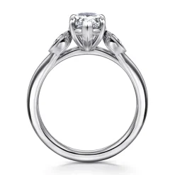 Hot Gabriel & Co. Ebony - 14K White Gold Pear Shape Three Stone Diamond Engagement Ring