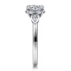 New Gabriel & Co. Ebony - 14K White Gold Round Three Stone Diamond Engagement Ring