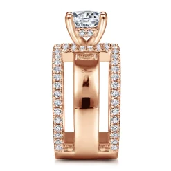 Clearance Gabriel & Co. Edalee - 14K Rose Gold Round Diamond Engagement Ring