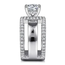 Discount Gabriel & Co. Edalee - 14K White Gold Round Diamond Engagement Ring