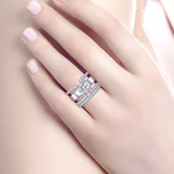 Discount Gabriel & Co. Edalee - 14K White Gold Round Diamond Engagement Ring
