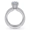 Outlet Gabriel & Co. Edalee - 14K White Gold Round Diamond Engagement Ring