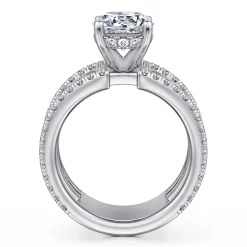 Outlet Gabriel & Co. Edalee - 14K White Gold Round Diamond Engagement Ring