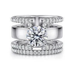 Outlet Gabriel & Co. Edalee - 14K White Gold Round Diamond Engagement Ring