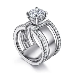 Outlet Gabriel & Co. Edalee - 14K White Gold Round Diamond Engagement Ring