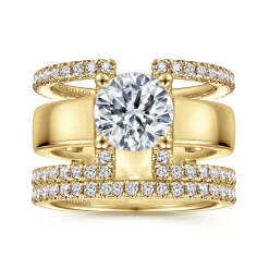 Gabriel & Co. Edalee - 14K Yellow Gold Round Diamond Engagement Ring