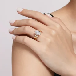 Hot Gabriel & Co. Editta - 14K White-Yellow Gold Compass Prong Oval Diamond Engagement Ring
