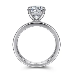 Gabriel & Co. Eedie - 14K White Gold Round Wide Band Diamond Engagement Ring