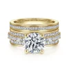 Online Gabriel & Co. Eedie - 14K Yellow Gold Round Wide Band Diamond Engagement Ring