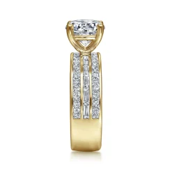 Online Gabriel & Co. Eedie - 14K Yellow Gold Round Wide Band Diamond Engagement Ring