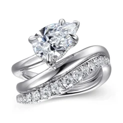 Gabriel & Co. Eleanora - 14K White Gold Pear Shape Diamond Wrap Engagement Ring