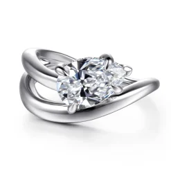 Gabriel & Co. Eleanora - 14K White Gold Pear Shape Diamond Wrap Engagement Ring