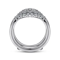 New Gabriel & Co. Eleena - 14K White Gold Double Halo Diamond Ring Enhancer - 0.45 ct