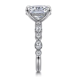 Best Gabriel & Co. Eleeza - 14K White Gold Elongated Cushion Diamond Engagement Ring