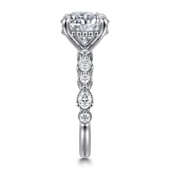 Best Gabriel & Co. Eleeza - 14K White Gold Round Diamond Engagement Ring