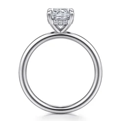 Gabriel & Co. Elia - 14K White Gold Solitaire Cushion Cut Diamond Engagement Ring