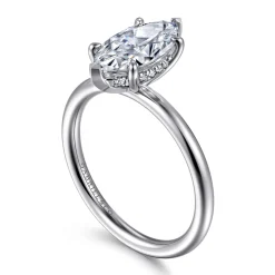 Gabriel & Co. Elia - 14K White Gold Solitaire Marquise Shape Diamond Engagement Ring