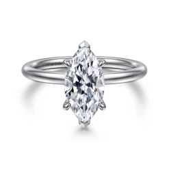 Gabriel & Co. Elia - 14K White Gold Solitaire Marquise Shape Diamond Engagement Ring