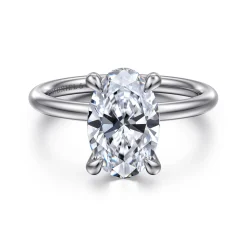 Gabriel & Co. Elia - 14K White Gold Solitaire Oval Diamond Engagement Ring