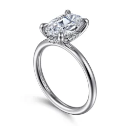 Gabriel & Co. Elia - 14K White Gold Solitaire Oval Diamond Engagement Ring