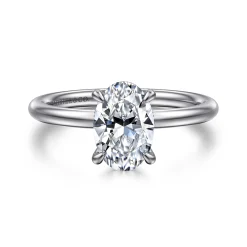 Clearance Gabriel & Co. Elia - 14K White Gold Solitaire Oval Diamond Engagement Ring