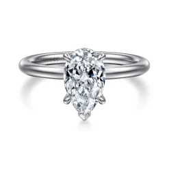 Discount Gabriel & Co. Elia - 14K White Gold Solitaire Pear Shape Diamond Engagement Ring