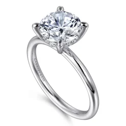 Clearance Gabriel & Co. Elia - 14K White Gold Solitaire Round Diamond Engagement Ring