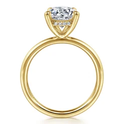 Clearance Gabriel & Co. Elia - 14K Yellow Gold Solitaire Round Diamond Engagement Ring