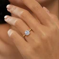 Clearance Gabriel & Co. Elia - 14K Yellow Gold Solitaire Round Diamond Engagement Ring
