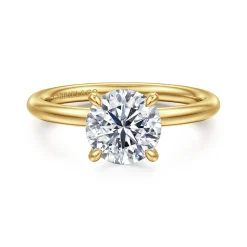Sale Gabriel & Co. Elia - 14K Yellow Gold Solitaire Round Diamond Engagement Ring