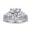 Gabriel & Co. Elianna - 14K White Gold Round Three Stone Diamond Engagement Ring