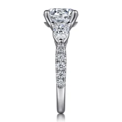 Gabriel & Co. Elianna - 14K White Gold Round Three Stone Diamond Engagement Ring