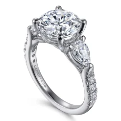 Gabriel & Co. Elianna - 14K White Gold Round Three Stone Diamond Engagement Ring