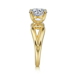 Hot Gabriel & Co. Elie - 14K Yellow Gold Round Split Shank Diamond Engagement Ring