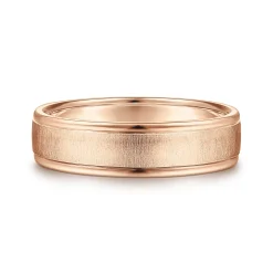 Online Gabriel & Co. Elijah - 14K Rose Gold 6mm - Men's Wedding Band in Sandblast Finish