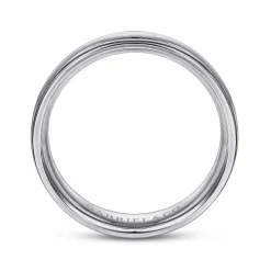 Best Gabriel & Co. Elijah - 14K White Gold 6mm - Men's Wedding Band in Sandblast Finish