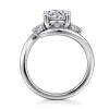 Best Gabriel & Co. Elin - 14K White Gold Round Three Stone Diamond Engagement Ring