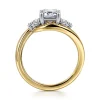 Outlet Gabriel & Co. Elin - 14K White-Yellow Gold Emerald Cut Three Stone Diamond Engagement Ring