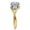 New Gabriel & Co. Elin - 14K White-Yellow Gold Oval Three Stone Diamond Engagement Ring