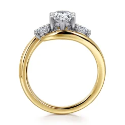 Outlet Gabriel & Co. Elin - 14K White-Yellow Gold Pear Shape Three Stone Diamond Engagement Ring