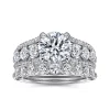 Clearance Gabriel & Co. Elisse - 14K White Gold Wide Band Round Diamond Engagement Ring