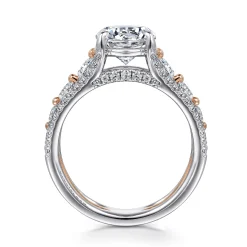 Online Gabriel & Co. Elisse - 14K White-Rose Gold Wide Band Round Diamond Engagement Ring