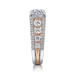 Online Gabriel & Co. Elisse - 14K White-Rose Gold Wide Band Round Diamond Engagement Ring