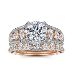 Online Gabriel & Co. Elisse - 14K White-Rose Gold Wide Band Round Diamond Engagement Ring
