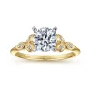 Sale Gabriel & Co. Eliza - Vintage Inspired 14K White-Yellow Gold Split Shank Round Diamond Engagement Ring