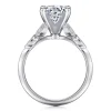 Hot Gabriel & Co. Eliza - Vintage Inspired 14K White Gold Split Shank Round Diamond Engagement Ring