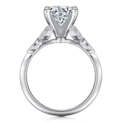 Hot Gabriel & Co. Eliza - Vintage Inspired 14K White Gold Split Shank Round Diamond Engagement Ring