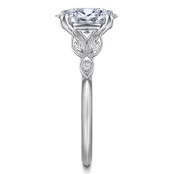 Online Gabriel & Co. Eliza - Vintage Inspired 14K White Gold Split Shank Oval Diamond Engagement Ring